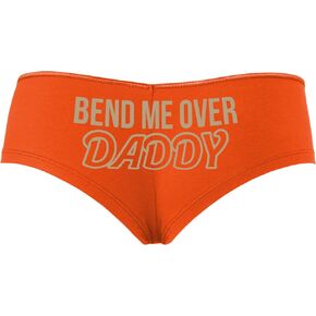 Knaughty Knickers Bend Me Over Daddy - Submissive Kitten - DDLG Play Orange Boyshort Panties With Adult Design in Kuwait