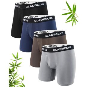 Mens Underwear Bamboo Rayon Breathable Boxer Briefs with Fly, No Riding Up & Moisture-Wicking Boxers for Men 4 pack in Saudi Arabia