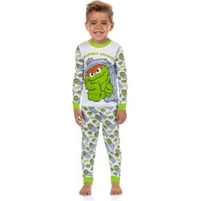 Sesame Street Oscar the Grouch Toddler Boys' Morning Grouch Tight Fit Pajama Set in Kuwait