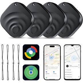 2026 Air Tracker Tags Item Locator for Android & iOS Bluetooth Tracker Smart Tags Compatible with Apple Find My (iOS) & Google's Find Hub(Android) for Keys, Luggage, Wallet, Vehicles (4 Pack Black) in Saudi Arabia