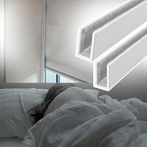 U-Channel Blackout Side Tracks for Roller Blinds - Light Blocking Strips for Window Shades, Perfect for Nursery & Bedroom Privacy, Maximize Darkness and Energy Efficiency,Gray 2 Pcs,150cm(59 in Kuwait