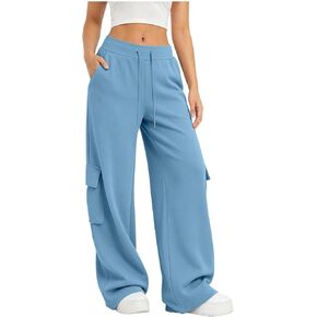 Sweatpants Women Drawstring Elastic Waisted Wide Leg Loose Fit Casual Baggy Lightweight Outdoor Athletic Gym Workout in Kuwait