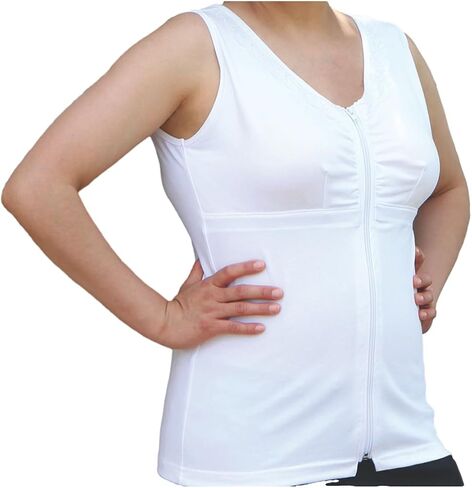 Post Mastectomy Surgery Recovery Zipper Front Camisole | Pockets, Fiber Filled Puffs, Removable Drain Pouches, Must Have in Saudi Arabia