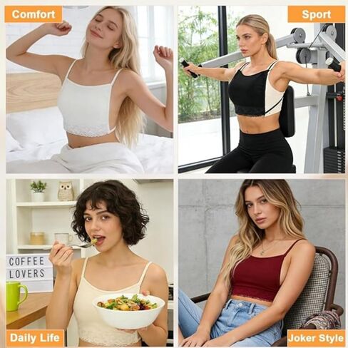 4Pcs lace Camisole Tops for Women Modesty Panel Cleavage Cover Modesty Insert Mock Camisole Bra Guard lace cami Black in Saudi Arabia