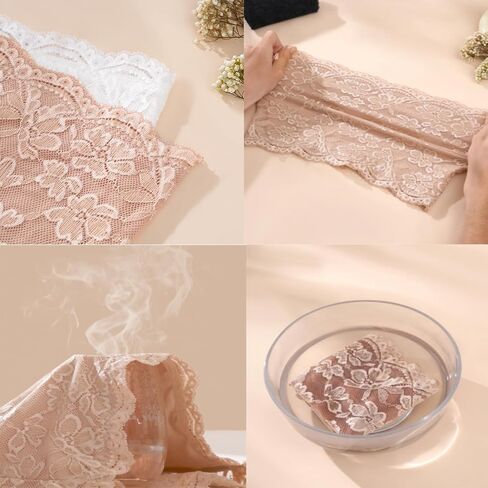 3Pcs Women's Floral Lace Tube Top Non-Padded Bandeau Strapless Bras Seamless Stretchy Chest Wrap Sexy Going Out in Saudi Arabia