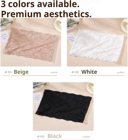 3Pcs Women's Floral Lace Tube Top Non-Padded Bandeau Strapless Bras Seamless Stretchy Chest Wrap Sexy Going Out in Saudi Arabia