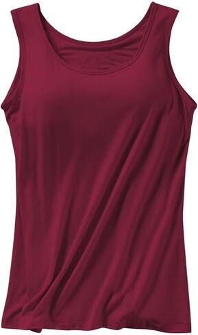 Tops for Women Basic Tank Tops Layer Padded Bra Built in Bra Adjustable Spaghetti Strap Casual Yoga Workout Shirts in Kuwait