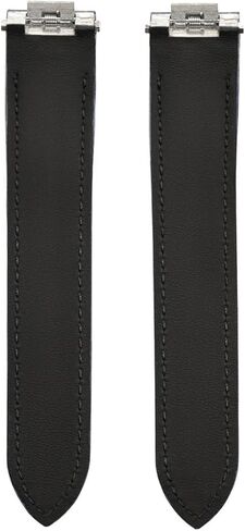 Ewatchparts 20MM LEATHER WATCH STRAP BAND COMPATIBLE WITH CARTIER ROADSTER 2510 2524 3312 2722 GMT BLACK in Kuwait