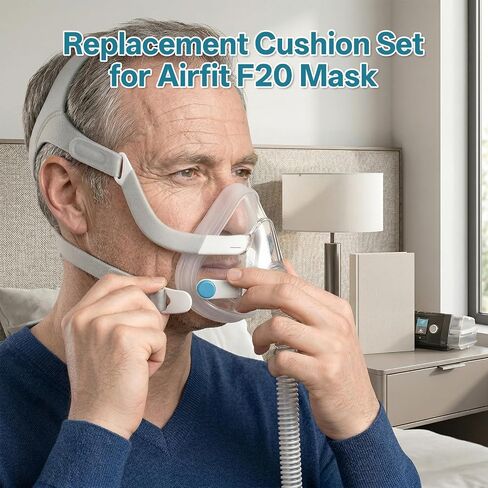 Replacement for ResMed AirFit F20 Mask Cushion Set - Includes Headstrap Frame Assembly, Ultra-Soft Silicone, Gentle Fit, Comfortable Seal, Replacement CPAP Supplie（Medium） in Kuwait