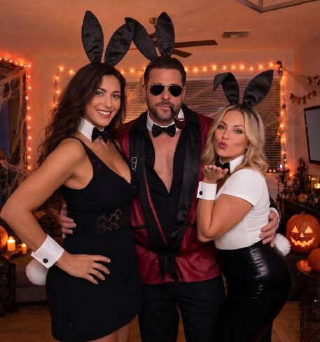 Black Bunny Ears Headband for Adults – Rabbit Ears Headband Costume Set with Bow Tie Cuffs & Tail for Easter Halloween Women Men 15+ (Bunny, Black) in Saudi Arabia
