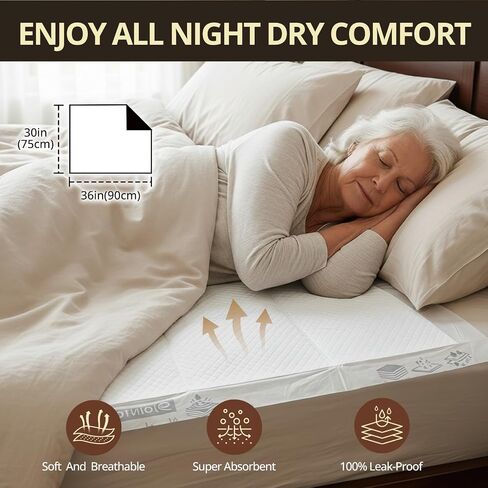 Jointown Heavy Duty Bed Pads Disposable 30"X36", 25 Pack 130 Gram Ultra Absorben Waterproof Incontinence Underpads, Strength Tear-Resistant Material, 10X More Absorbent for Adults, Elderly Kids in Kuwait