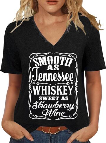 Womens V-Neck T-Shirt Flower Graphic Tees Summer Fashion Boho Tops Tshirts Loose Casual Wildflower Beach T Shirts in Saudi Arabia