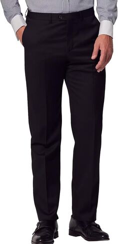 Men's Classic Fit Dress Pants, Flat-Front Business Casual Trouser with Expandable Waistband, Wrinkle-Free Suit Slacks for Men in Saudi Arabia