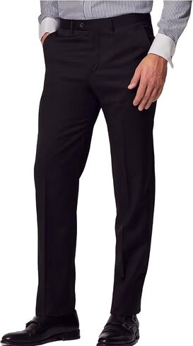 Men's Classic Fit Dress Pants, Flat-Front Business Casual Trouser with Expandable Waistband, Wrinkle-Free Suit Slacks for Men in Saudi Arabia