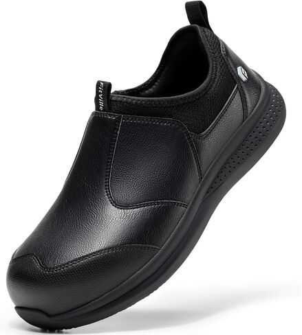 FitVille Wide Men's Slip on Composite Toe Shoes Safety Toe Work Shoes for Men Puncture Proof in Kuwait