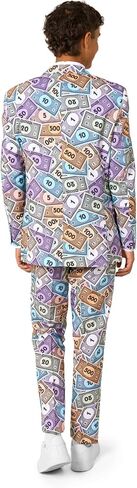 Opposuits Men’s 3-Piece Slim Fit Suit Set - Officially Licensed Monopoly Party Outfit - Blazer, Pants & Tie in Saudi Arabia