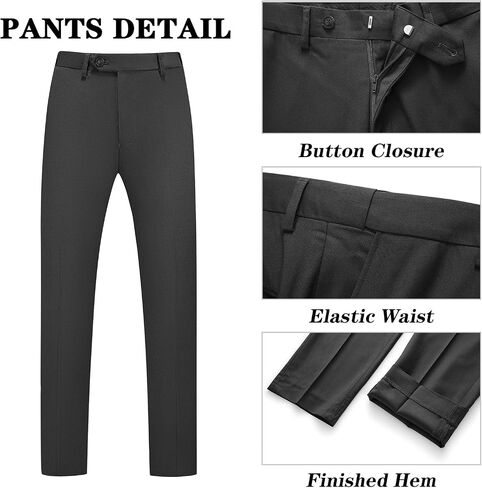 MOGU Mens 2 Piece Suit Wool Double Breasted Tuxedo Wedding Prom Business Suits Jacket Pants in Kuwait