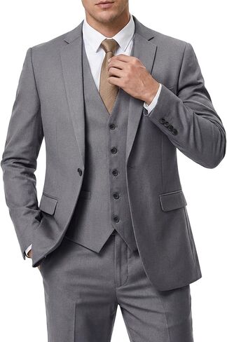Hihawk Men's Suit 3 Piece Slim Fit One Button Blazer Jacket Vest and Pants, Tuxedo Set for Party Wedding Business in Saudi Arabia