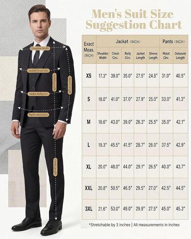 Hihawk Men's Suit 3 Piece Slim Fit One Button Blazer Jacket Vest and Pants, Tuxedo Set for Party Wedding Business in Saudi Arabia
