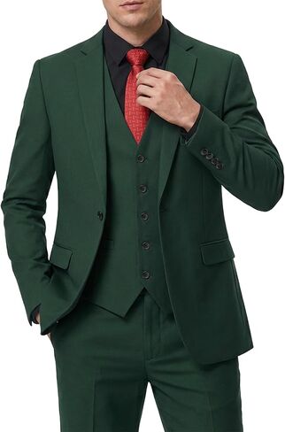 Hihawk Men's Suit 3 Piece Slim Fit One Button Blazer Jacket Vest and Pants, Tuxedo Set for Party Wedding Business in Saudi Arabia