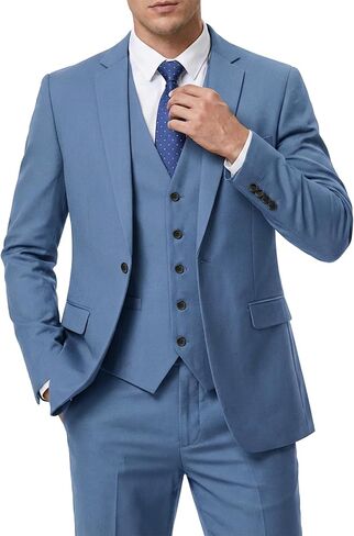 Hihawk Men's Suit 3 Piece Slim Fit One Button Blazer Jacket Vest and Pants, Tuxedo Set for Party Wedding Business in Saudi Arabia