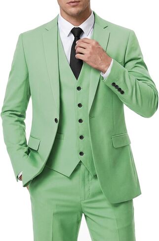Hihawk Men's Suit 3 Piece Slim Fit One Button Blazer Jacket Vest and Pants, Tuxedo Set for Party Wedding Business in Saudi Arabia