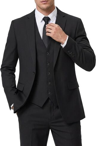 Hihawk Men's Suit 3 Piece Slim Fit One Button Blazer Jacket Vest and Pants, Tuxedo Set for Party Wedding Business in Saudi Arabia
