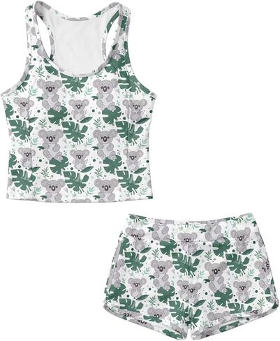 Upetstory Girls Summer Swimsuit Racerback Tops and Shorts in Kuwait