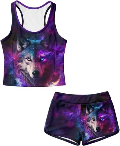 Upetstory Girls Summer Swimsuit Racerback Tops and Shorts in Kuwait