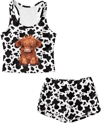 Upetstory Girls Summer Swimsuit Racerback Tops and Shorts in Kuwait