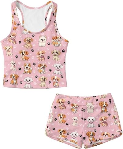 Upetstory Girls Summer Swimsuit Racerback Tops and Shorts in Kuwait