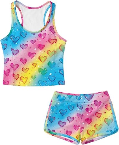 Upetstory Girls Summer Swimsuit Racerback Tops and Shorts in Kuwait