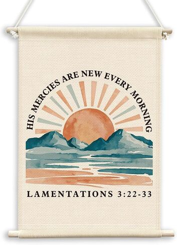 QWFFNBMU Christian Construction Nursery Boys Room Wall Decor, Excavator Toddler Bible Verses Decor, God Says I Am Truck Playroom Wall Art Canvas Flag Banner Decor for Home Kids Boys Room in Kuwait