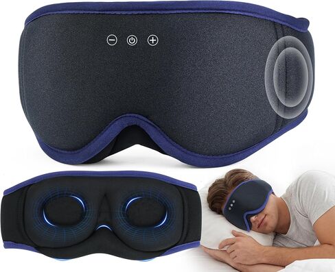 MUSICOZY Sleep Mask with Bluetooth Headphones, 3D Wireless Sleeping Eye Masks, Bluetooth Eye Masks 14-Hour Playtime, Ultra-Soft Breathable, Perfect for Side Sleepers, Women Men(Classic Black) in Kuwait