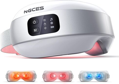 Eye Massager with Heat and Cooling, Red Light for Eyes 4 Modes Smart Sleep Mask for Relax Eye Strain, Daily Eye Spa, Improve Sleep Holiday Birthday Gifts for Women Men, Portable Travel Mask in Saudi Arabia