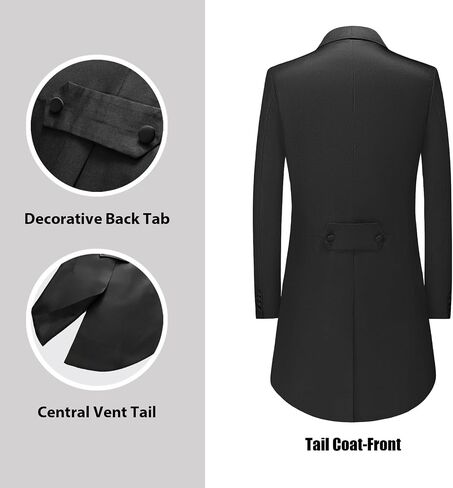 Rogers & Morris Men Tuxedo 4 Pieces Set Tailcoat Mess Jacket Style Serie Solid Black Formal Wedding Suit in Saudi Arabia