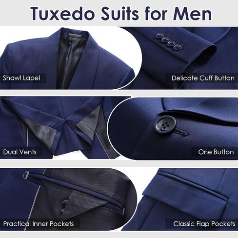 Tuxedo Suits for Men Solid 3 Piece Regular Fit Set for Wedding Shawl Lapels One Button Jacket Double Breasted Vest Pants Set in Saudi Arabia