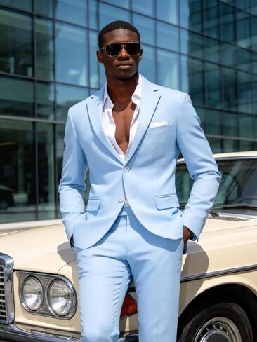 UNINUKOO Linen Suit for Men Dress Casual Summer 2 Piece Set Mens Slim Fit Vacation Beach Outfits for Wedding Prom Groomsmen in Saudi Arabia