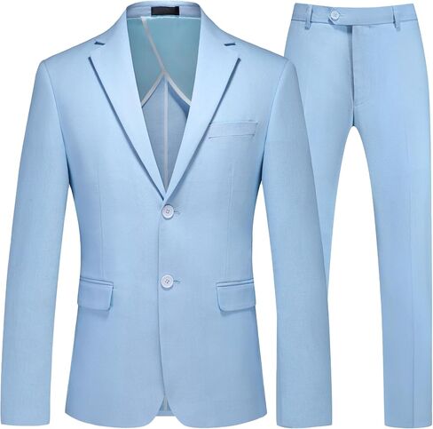 UNINUKOO Linen Suit for Men Dress Casual Summer 2 Piece Set Mens Slim Fit Vacation Beach Outfits for Wedding Prom Groomsmen in Saudi Arabia
