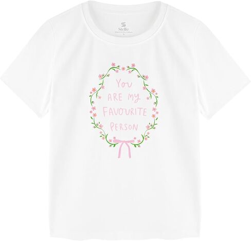 Stelle Girls T Shirts Graphic Tees Short Sleeve Tshirts Crewneck Cute Summer Casual Basic Tops for Kids Teen 4-15 Years in Kuwait