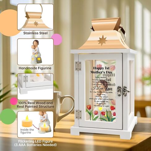 Homazing First Mothers Day Birthday Gifts for New Mom, Daughter, Daughter in Law - 1st Time Mothers Day Gifts Lantern - New Mom Gifts First Time Mother Presents in Saudi Arabia