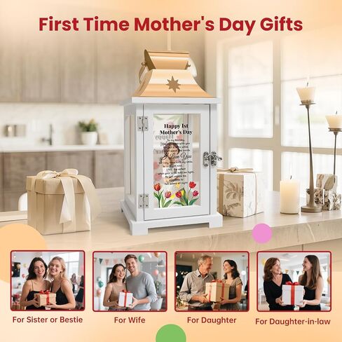 Homazing First Mothers Day Birthday Gifts for New Mom, Daughter, Daughter in Law - 1st Time Mothers Day Gifts Lantern - New Mom Gifts First Time Mother Presents in Saudi Arabia
