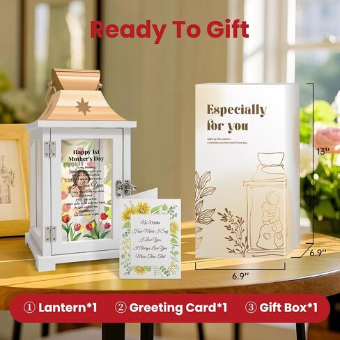 Homazing First Mothers Day Birthday Gifts for New Mom, Daughter, Daughter in Law - 1st Time Mothers Day Gifts Lantern - New Mom Gifts First Time Mother Presents in Saudi Arabia