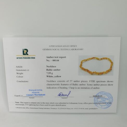 AmberSky Genuine Amber Necklace From Baltic Sea Made With Polished Lemon and Violet Agate 38 cm (15 inches) Yellow in Saudi Arabia