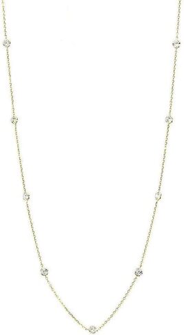 Handmade 14K Yellow Gold Necklace With Diamonds By The Yard 20 Inches .9 Carats in Saudi Arabia
