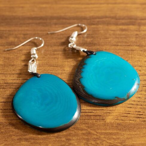 Light Blue Jewelry nut tagua necklace with earrings free, adjustable cord, handmade necklaces, tagua jewerly - Los Rios in Kuwait