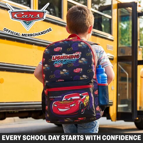Get Trend Disney Pixar Cars Kids Backpack, Lightning McQueen Boys Lightweight 18 in Book Bag, Padded Straps Travel School Bag (Multi Cars) in Kuwait