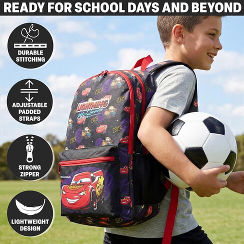 Get Trend Disney Pixar Cars Kids Backpack, Lightning McQueen Boys Lightweight 18 in Book Bag, Padded Straps Travel School Bag (Multi Cars) in Kuwait