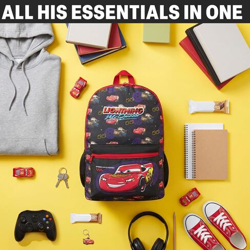 Get Trend Disney Pixar Cars Kids Backpack, Lightning McQueen Boys Lightweight 18 in Book Bag, Padded Straps Travel School Bag (Multi Cars) in Kuwait