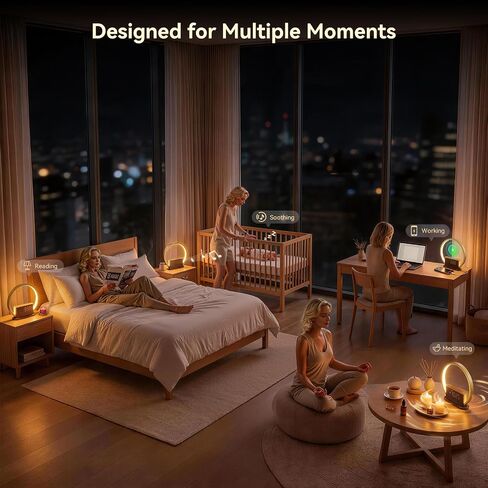 Alarm Clock with Sunrise & Sleep Sound Machine – Natural Wake-Up Light, Dual Alarms & Snooze, 20 Soothing Sounds, Dimmable Clock & Night Light, for Heavy Sleepers & Adults, Deep Wood Grain in Kuwait